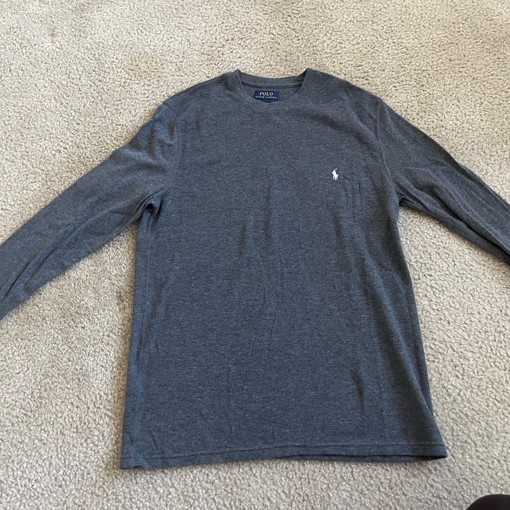 Polo by Ralph Lauren Men's Gray Long Sleeve Shirt